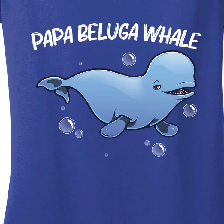 Cool Beluga Whale Dad Orca Whales Save The Ocean Gift Women's V-Neck T-Shirt