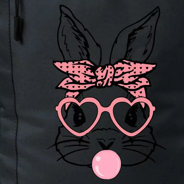 Cute Bunny With Bandana Heart Glasses Bubblegum Easter Day Daily Commute Backpack