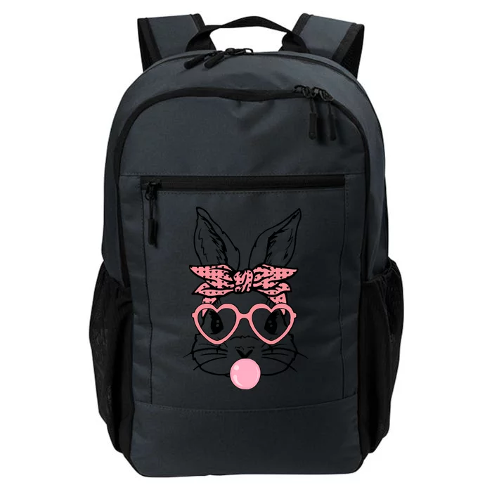 Cute Bunny With Bandana Heart Glasses Bubblegum Easter Day Daily Commute Backpack