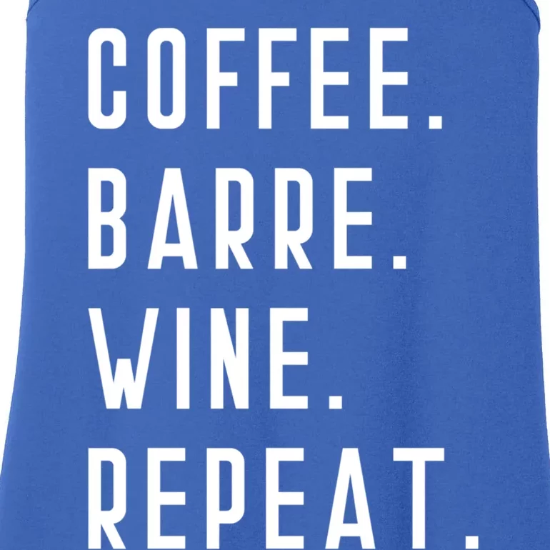 Coffee Barre Wine Repeat Funny Yoga Exercise Sports Muscle Cool Gift Ladies Essential Tank