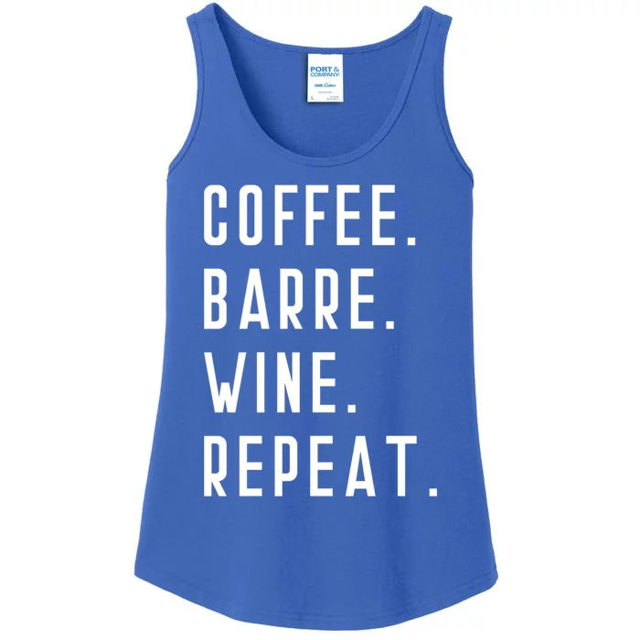 Coffee Barre Wine Repeat Funny Yoga Exercise Sports Muscle Cool Gift Ladies Essential Tank