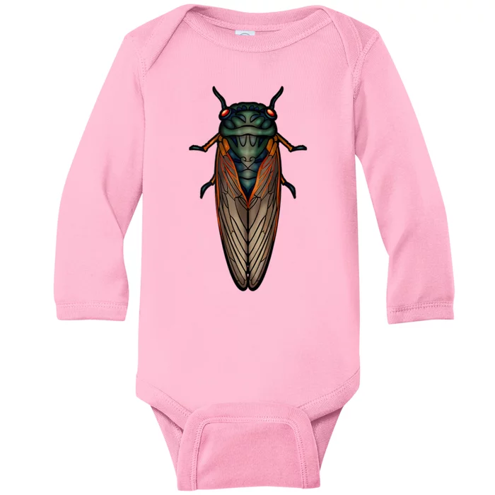 Cicada Brood X Magicicada Septendecim Red Eyed Cicadas Baby Long Sleeve Bodysuit