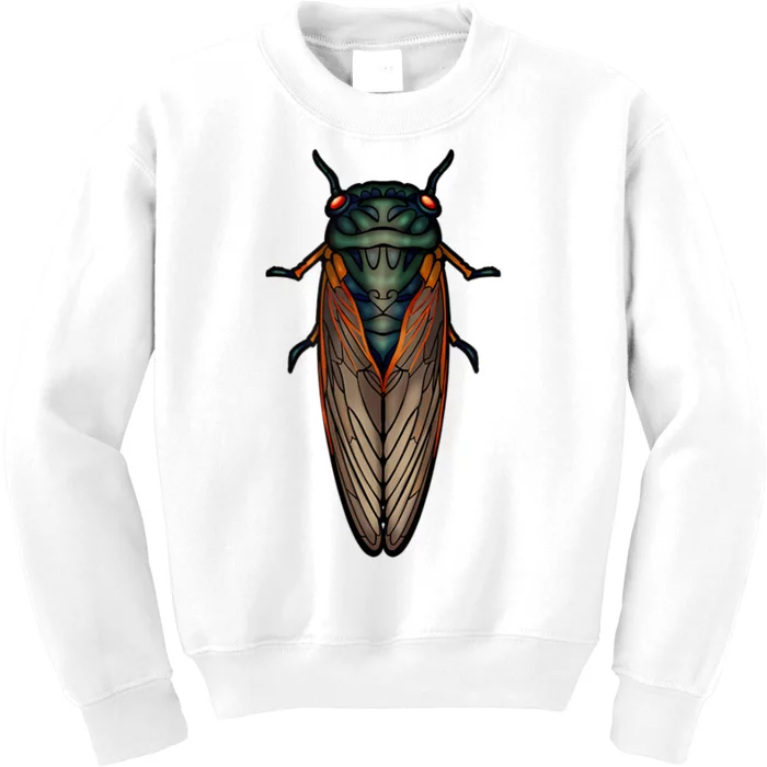 Cicada Brood X Magicicada Septendecim Red Eyed Cicadas Kids Sweatshirt