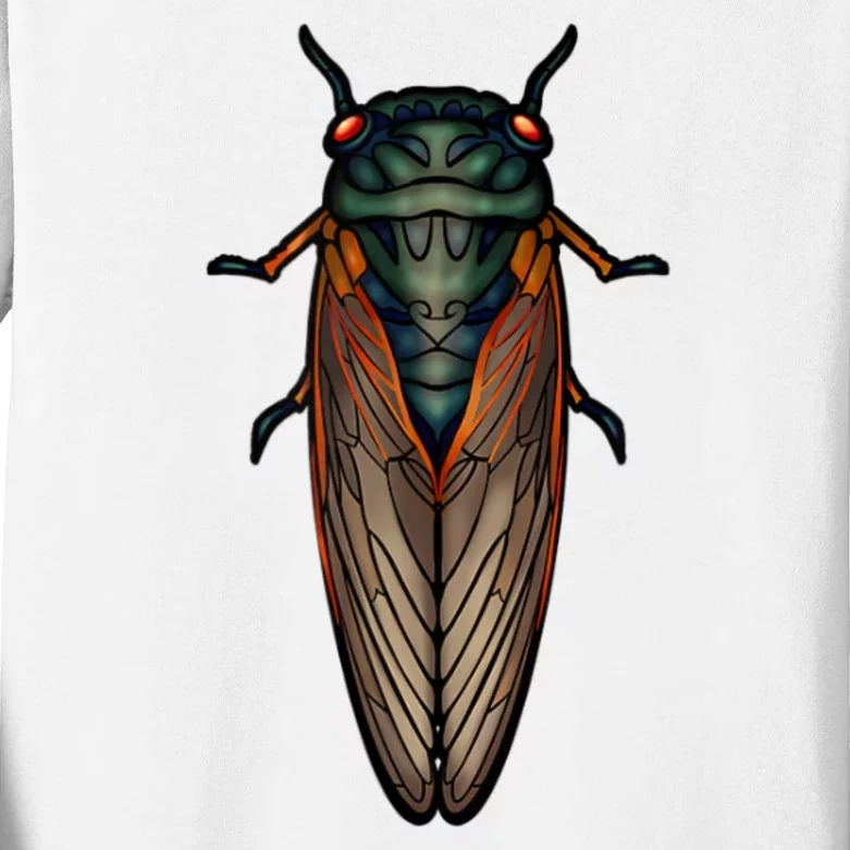 Cicada Brood X Magicicada Septendecim Red Eyed Cicadas Kids Long Sleeve Shirt