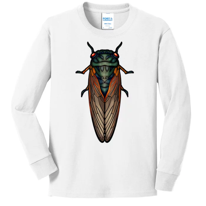 Cicada Brood X Magicicada Septendecim Red Eyed Cicadas Kids Long Sleeve Shirt