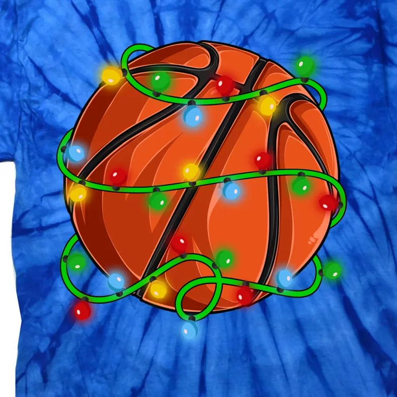 Christmas Basketball Xmas Light Basketball Player Sport Meaningful Gift Tie-Dye T-Shirt