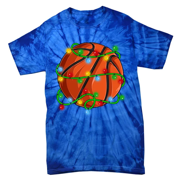 Christmas Basketball Xmas Light Basketball Player Sport Meaningful Gift Tie-Dye T-Shirt