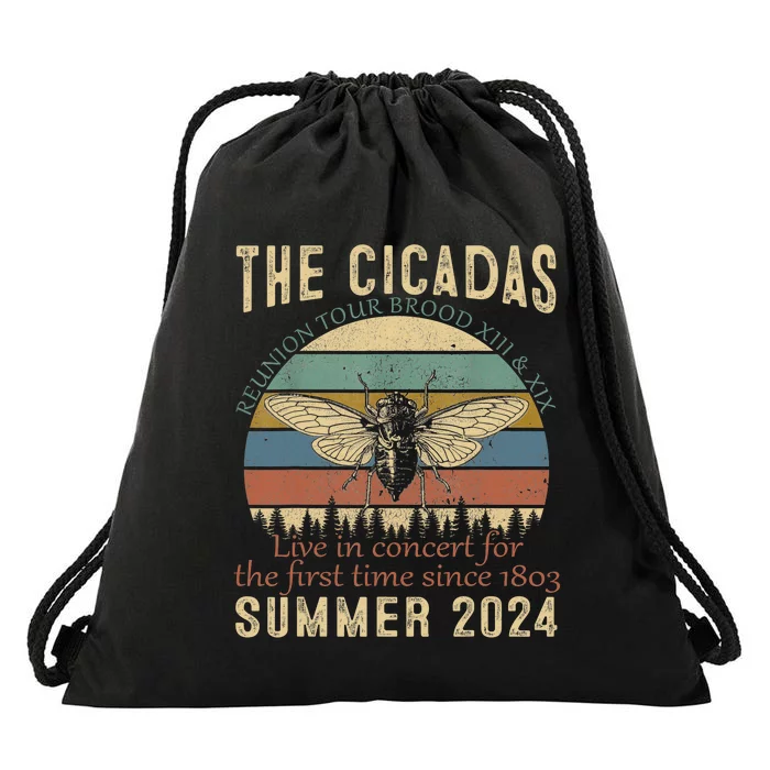 Cicada Brood Xiii Xix Summer 2024 Reunion Swarm Cicadas Drawstring Bag