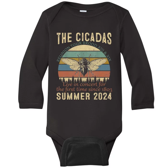 Cicada Brood Xiii Xix Summer 2024 Reunion Swarm Cicadas Baby Long Sleeve Bodysuit