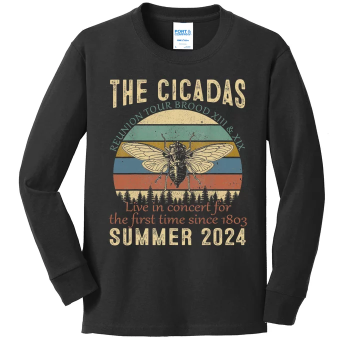 Cicada Brood Xiii Xix Summer 2024 Reunion Swarm Cicadas Kids Long Sleeve Shirt