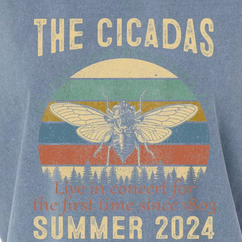 Cicada Brood Xiii Xix Summer 2024 Reunion Swarm Cicadas Garment-Dyed Women's Muscle Tee