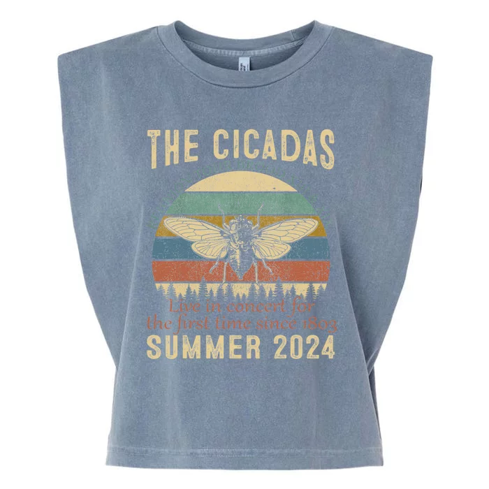 Cicada Brood Xiii Xix Summer 2024 Reunion Swarm Cicadas Garment-Dyed Women's Muscle Tee