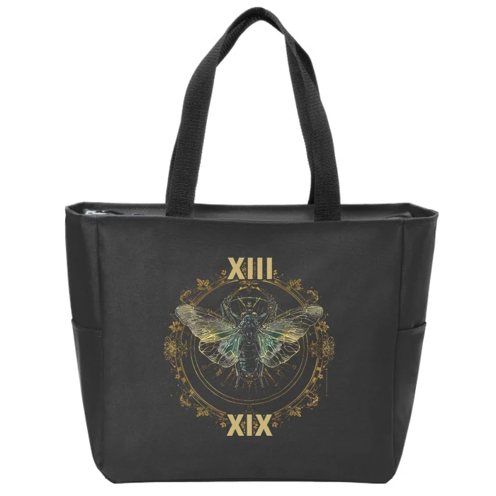 Cicada Brood Xix 2024 Cicada Brood Xiii Double Emergence Zip Tote Bag