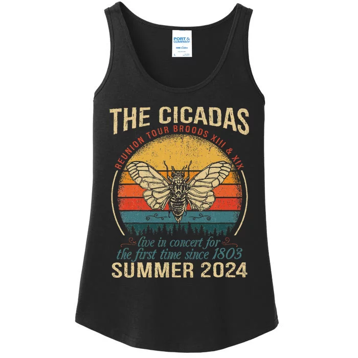 Cicada Brood Xiii Xix Summer 2024 Reunion Swarm Cicadas Ladies Essential Tank