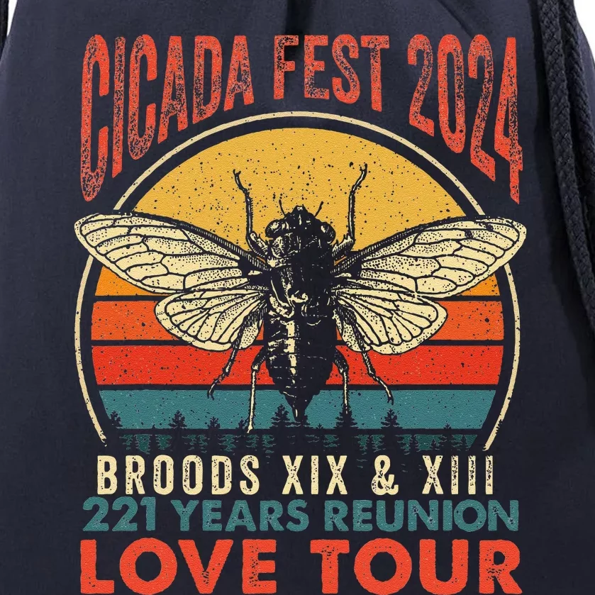 Cicada Brood Xiii Xix 2024 221 Years Reunion Love Drawstring Bag