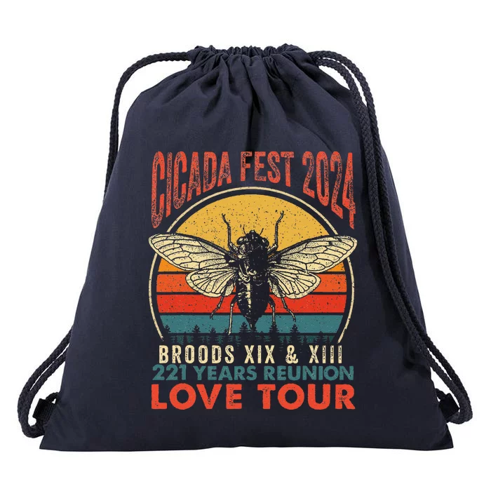 Cicada Brood Xiii Xix 2024 221 Years Reunion Love Drawstring Bag