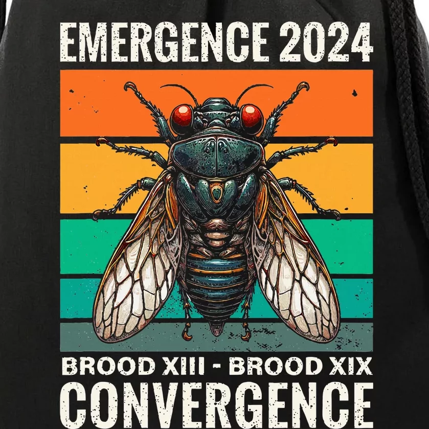 Cicada Brood Xiii Brood Xix 2024 Emergence Convergence Drawstring Bag