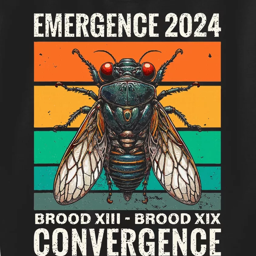 Cicada Brood Xiii Brood Xix 2024 Emergence Convergence Kids Sweatshirt