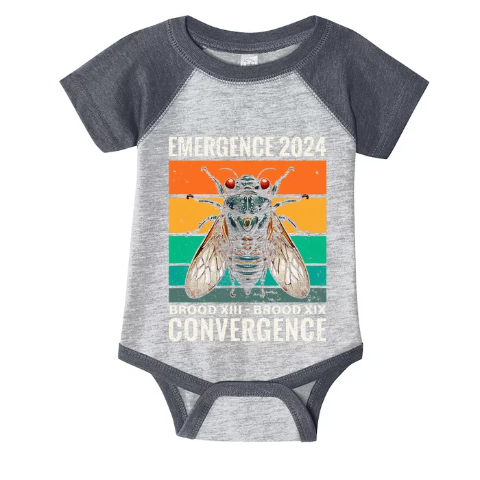 Cicada Brood Xiii Brood Xix 2024 Emergence Convergence Infant Baby Jersey Bodysuit