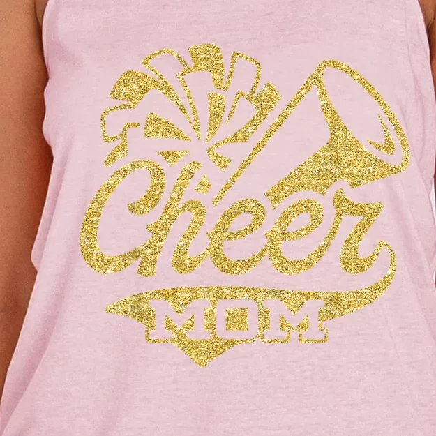 Cheerleader Black Yellow Gold Pom Pom Meaningful Gift Women's Knotted Racerback Tank