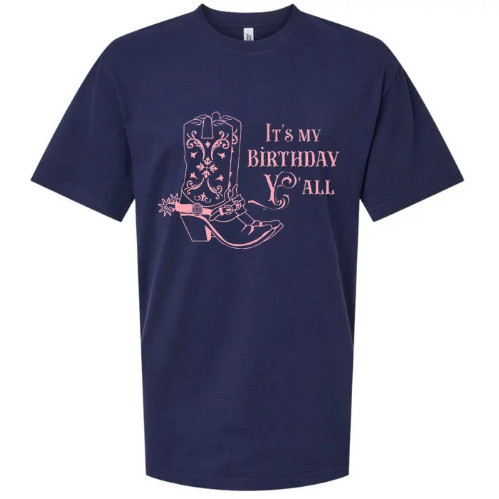 Cowgirl Birthday YAll Country Western Bday Girl Sueded Cloud Jersey T-Shirt