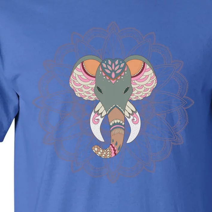 Cool Boho Yoga Elephant Dala Gift Tall T-Shirt