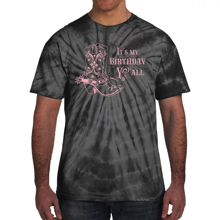 Cowgirl Birthday YAll Country Western Bday Girl Tie-Dye T-Shirt