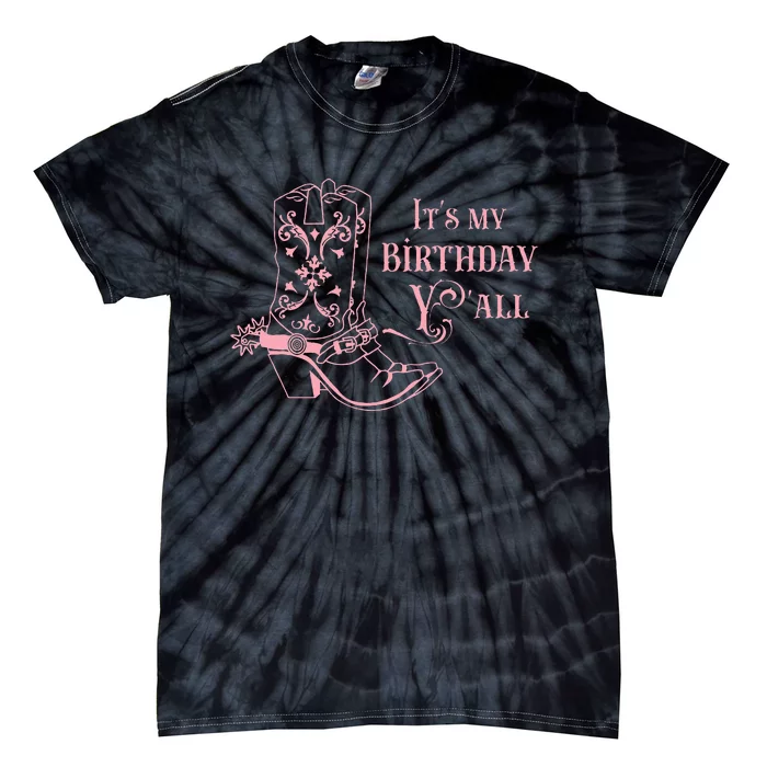 Cowgirl Birthday YAll Country Western Bday Girl Tie-Dye T-Shirt