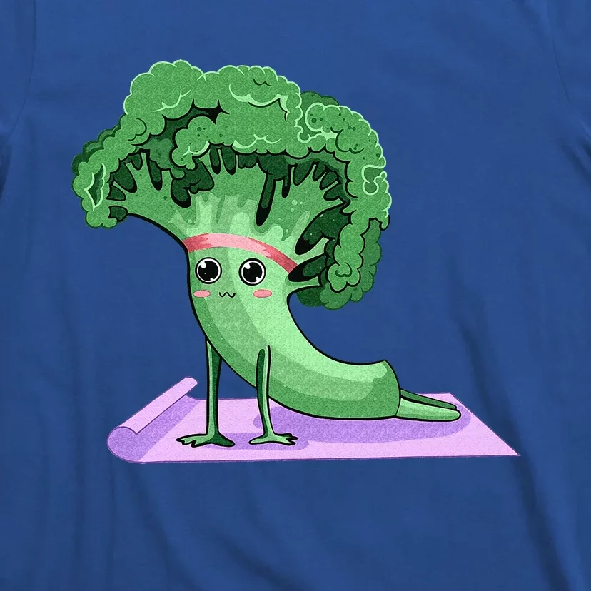 Cute Broccoli Yoga Pose Funny Yogi Broccoli Lover T-Shirt