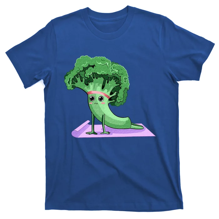 Cute Broccoli Yoga Pose Funny Yogi Broccoli Lover T-Shirt