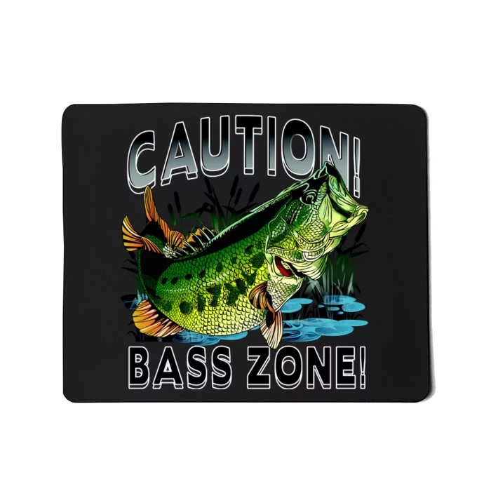 Caution Bass Zone Funny Fishing Mousepad