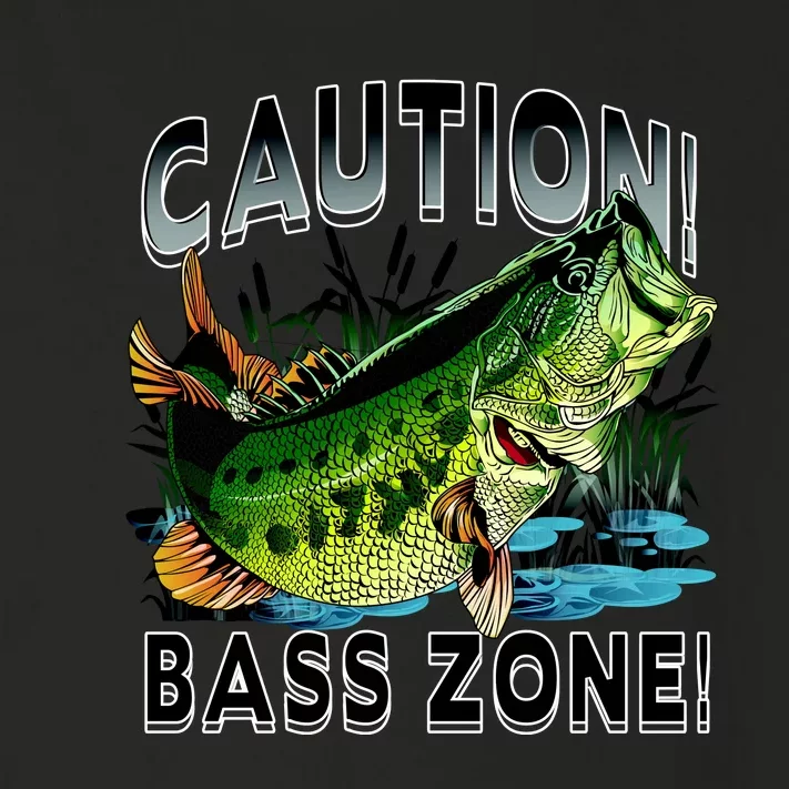 Caution Bass Zone Funny Fishing Toddler Long Sleeve Shirt