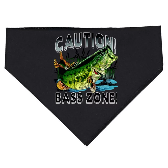 Caution Bass Zone Fishing USA-Made Doggie Bandana