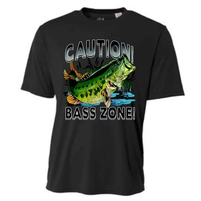 Caution Bass Zone Fishing Cooling Performance Crew T-Shirt