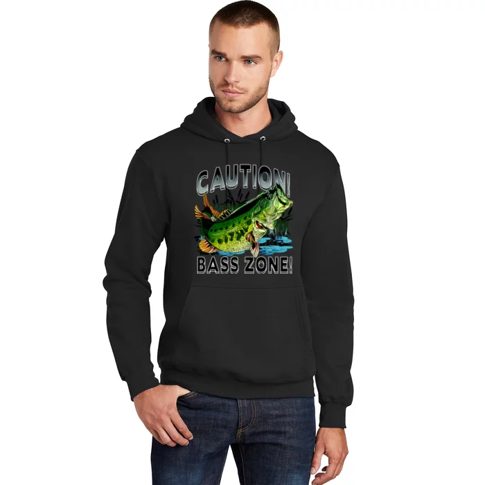 Caution Bass Zone Fishing Hoodie