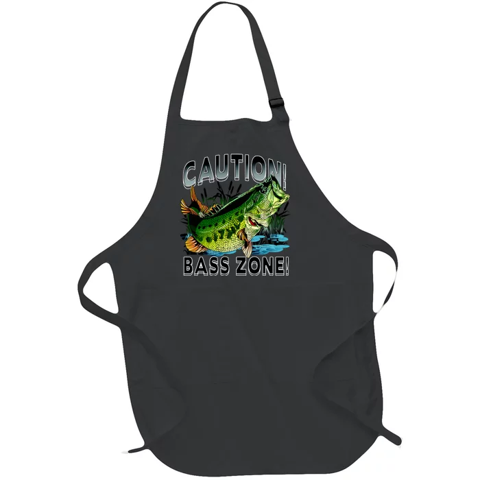 Caution Bass Zone Fishing Full-Length Apron With Pocket