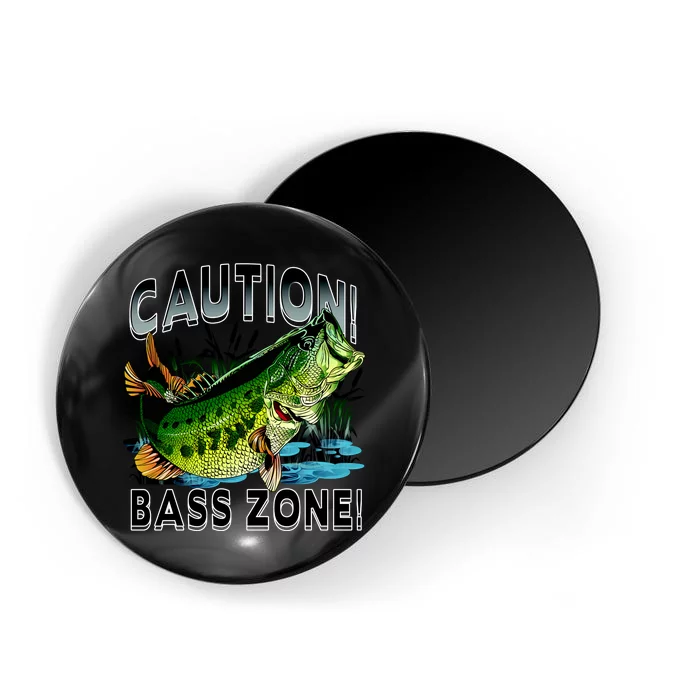 Caution Bass Zone Fishing Magnet