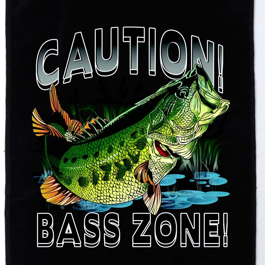 Caution Bass Zone Fishing Platinum Collection Golf Towel