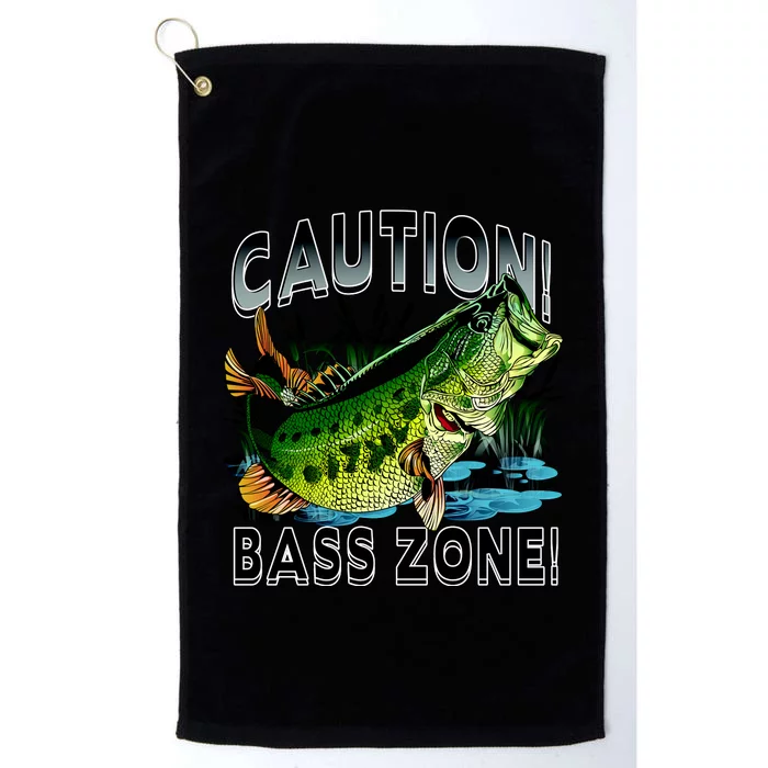 Caution Bass Zone Fishing Platinum Collection Golf Towel