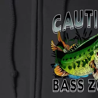 Caution Bass Zone Fishing Full Zip Hoodie