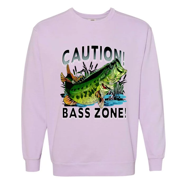 Caution Bass Zone Fishing Garment-Dyed Sweatshirt