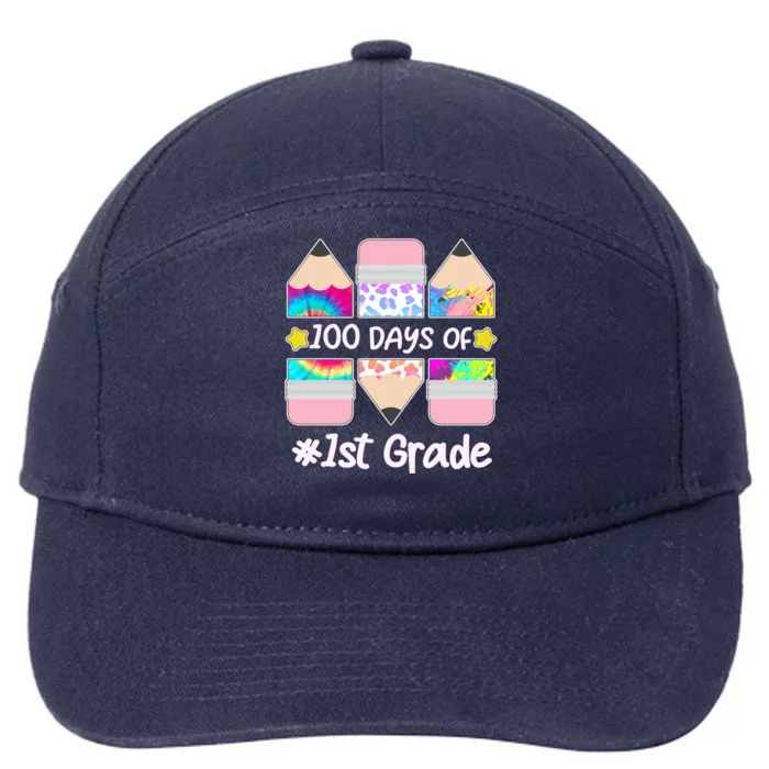 Cute Colorful 100 Days Of 1st Grade 7-Panel Snapback Hat