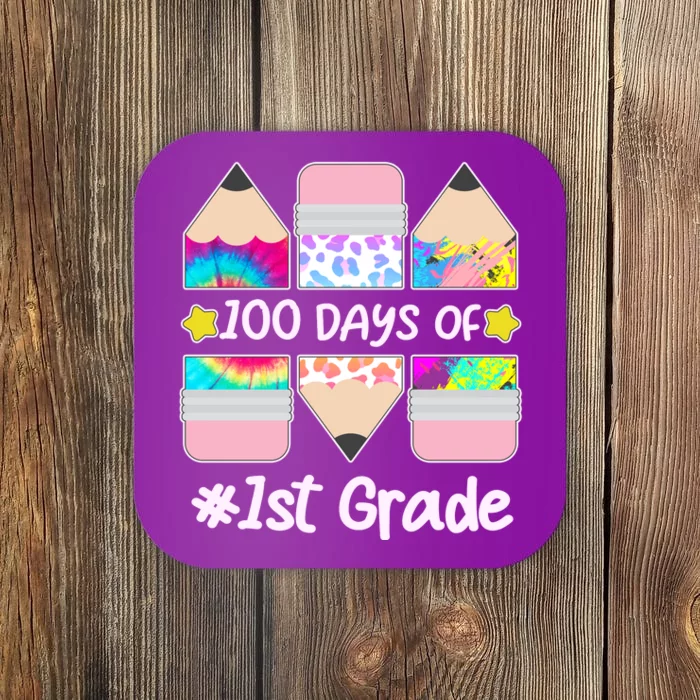 Cute Colorful 100 Days Of 1st Grade Coaster