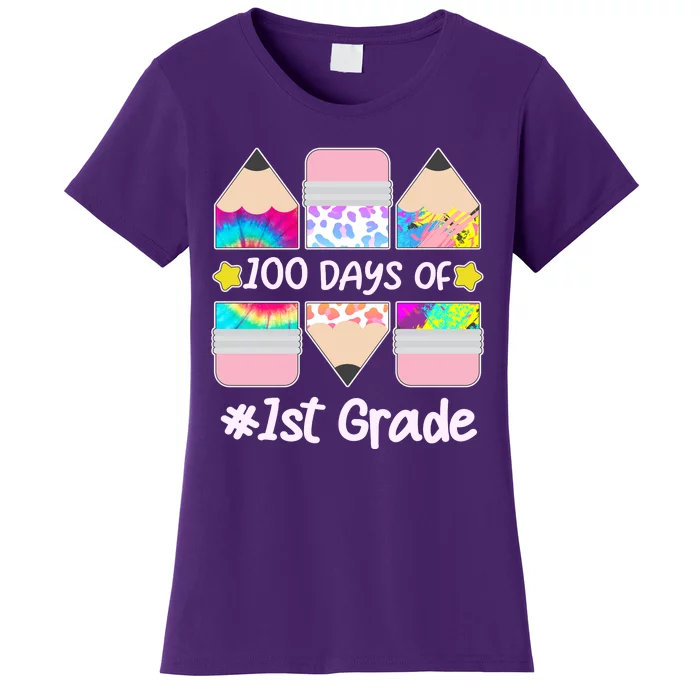 Cute Colorful 100 Days Of 1st Grade Women's T-Shirt