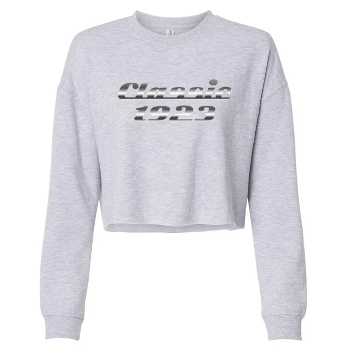 Classic Chrome 1923 100th Birthday Cropped Pullover Crew