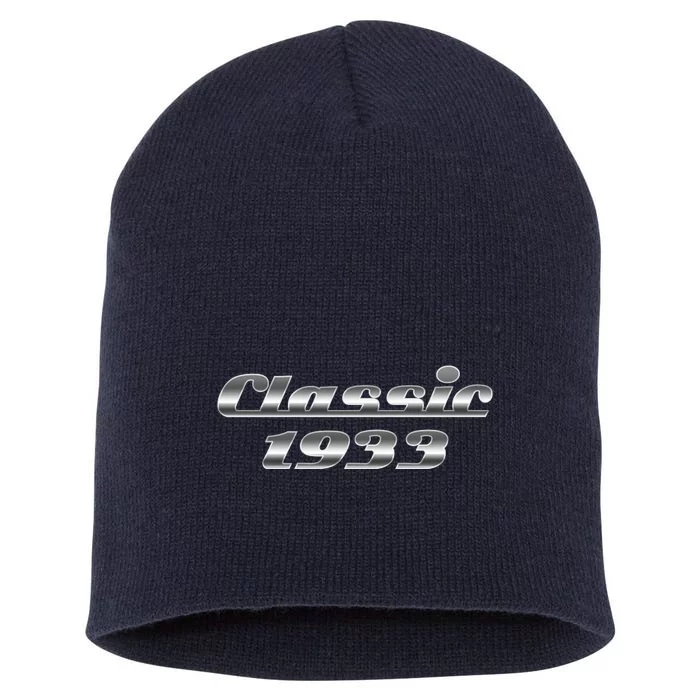 Classic Chrome 1933 90th Birthday Short Acrylic Beanie