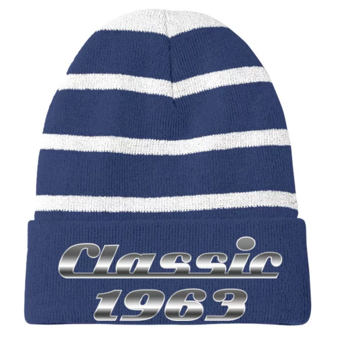 Classic Chrome 1963 60th Birthday Striped Beanie with Solid Band