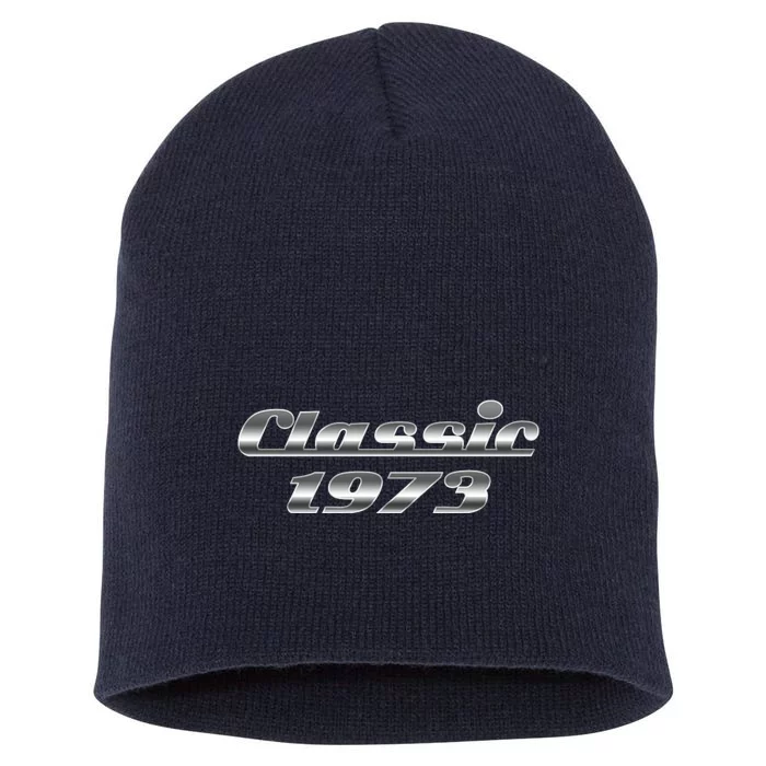 Classic Chrome 1973 50th Birthday Short Acrylic Beanie