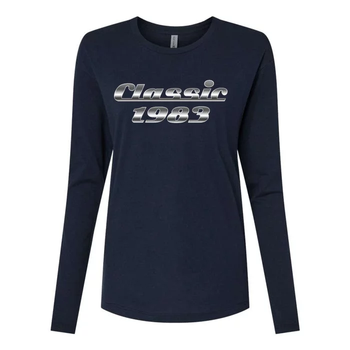 Classic Chrome 1983 40th Birthday Womens Cotton Relaxed Long Sleeve T-Shirt