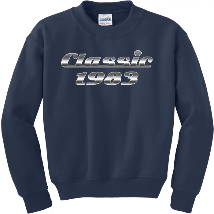 Classic Chrome 1983 40th Birthday Kids Sweatshirt